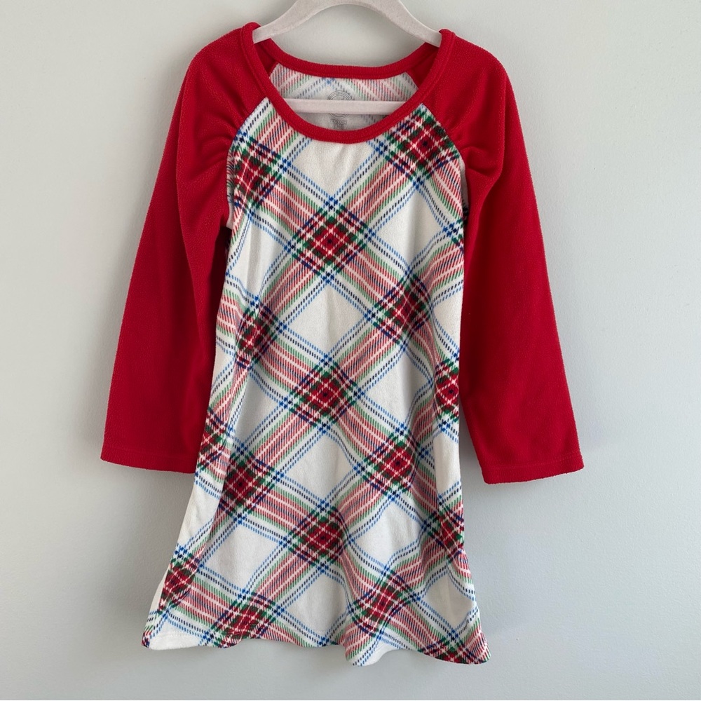 Cozy Christmas Fleece Plaid Nightgown